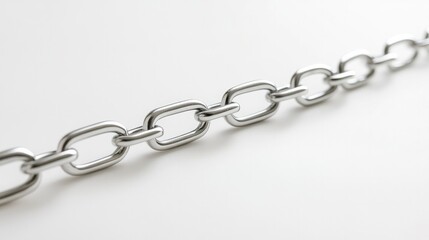 Obraz premium A minimalist photograph of a paperclip chain, creating interlocking lines against a clean, white background