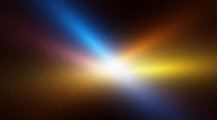 Abstract dark glowing neon blue orange yellow grainy gradient texture background summer poster and banner. Glowing noise texture gradient effect web banner or poster. Neon texture grainy gradient.