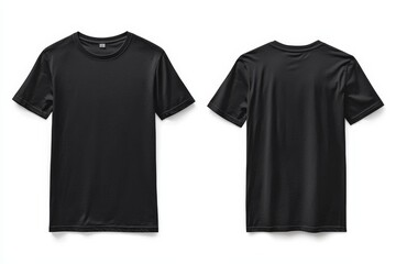 Black Tshirt Mockup Front and Back Isolated created with Generative AI