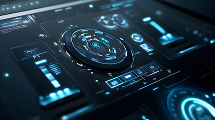 Futuristic User Interface 3D Illustration