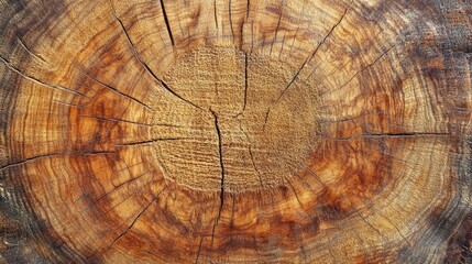 Naklejka premium Abstract close-up of a rough-cut wooden board with visible saw marks and natural grain patterns.