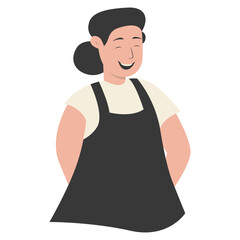 Laughing Young Person Character Isolated on White Background. Vector Cartoon Illustration