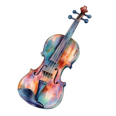 Fototapeta premium A vibrant watercolor violin.