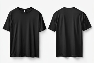 Black Tshirt Mockup Front and Back Isolated created with Generative AI