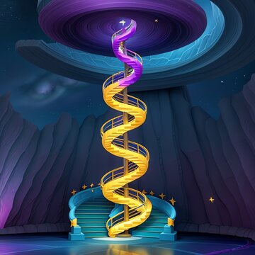 a picture of a spiral in a space with a sign that says spiral.