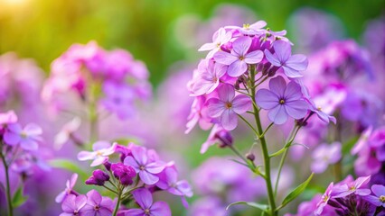 Obraz premium Close-up of beautiful Flowers of Hesperis Matronalis with blurred background, Blooms, Hesperis Matronalis, Nature, Floral