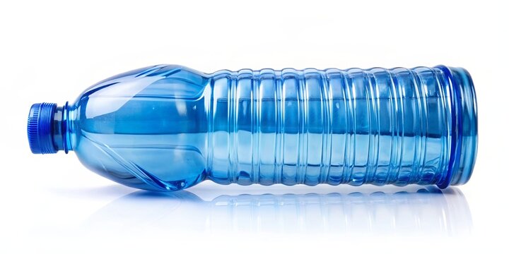 Single blue pet preform for plastic bottle on white background