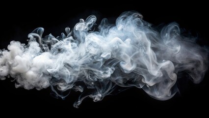 Isolated fog or smoke swirling on black background, fog, smoke, isolated, mist, mysterious, dark, eerie, abstract