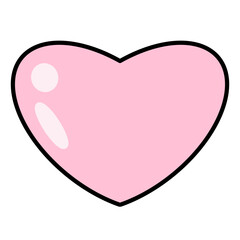 2D Cartoon Sweet Pink Heart On Transparent Background. PNG Image, Digital Art, Procreate Pocket