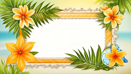 "Sunny Memories: Background of a Summer Photo Frame"