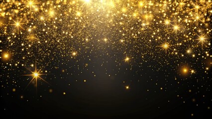 Falling golden sparkles on black background, gold, sparkles, falling, luxurious, elegant, shiny, glitter, vibrant