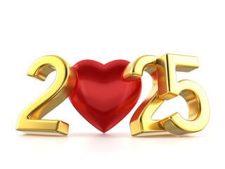 New 2025 number and heart