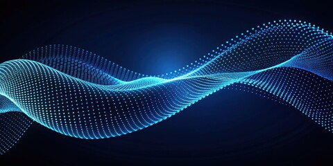 Flowing blue dots creating mesmerizing wave pattern, abstract, representation, flowing, blue, dots, wave, pattern
