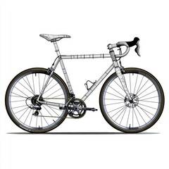 Fototapeta premium Wireframe Illustration of a Road Bicycle