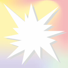 Pastel Starburst A vibrant starburst graphic bursts from a dreamy pastel background, perfect for playful and eye-catching designs.  