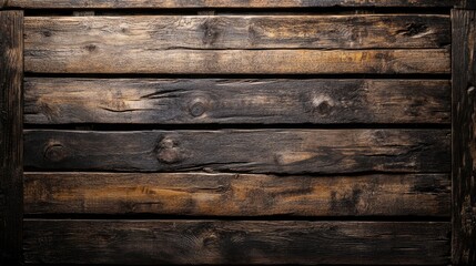 Fototapeta premium Weathered wooden crate background with visible scratches and marks, giving a vintage industrial look