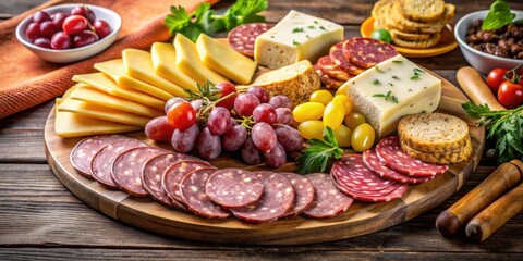 Delicious summer sausage and cheese platter perfect for picnics or gatherings, summer, sausage, cheese, platter