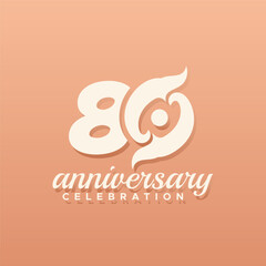 80 Years Anniversary Number Vector Design Collection