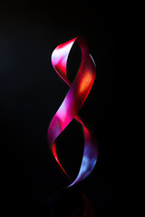 Abstract glowing ribbon on black background