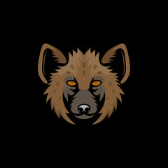 abstract hyena head logo with black background vector