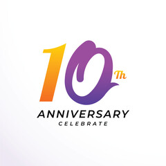 10 th Anniversary Modern Number Vector Design Collection