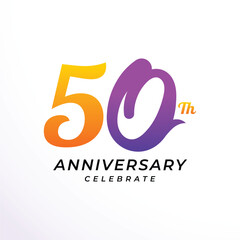 50 th Anniversary Modern Number Vector Design Collection