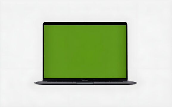 tablet PC on green screen. Macbook green display, LCD green display, mini laptop