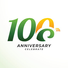 100 th Anniversary Modern Number Vector Design Collection