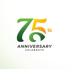 75 th Anniversary Modern Number Vector Design Collection