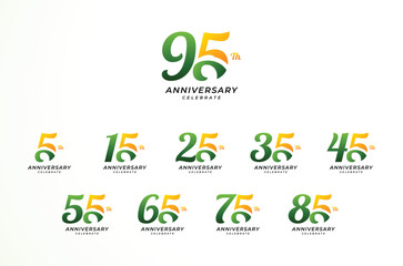 95 th Anniversary Modern Number Vector Design Collection © Tobrono