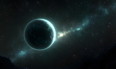 Obraz premium graphics of space, planets, and astronauts on a white background.