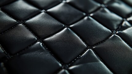 Fototapeta premium Glossy black surface with a fine diamond texture, the light highlighting the pattern to create a sleek and elegant look