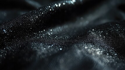 A close-up of a black surface with a subtle diamond texture, reflecting light in a soft, luxurious way