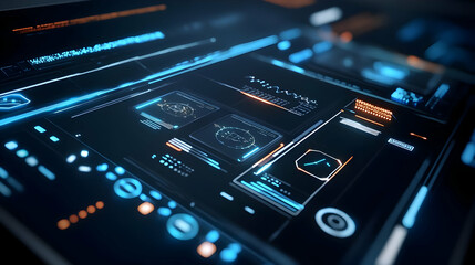 Futuristic Digital Interface - 3D Illustration