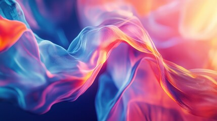 Fototapeta premium Abstract Flowing Fabric with Vibrant Color Gradient