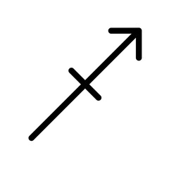 sagittarius zodiac symbol black line element for astrological calendar horoscope Vector design element transparent background png file