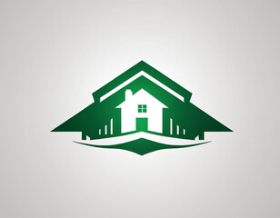 House silhouette logo design.  icon in black and white color. Ai generated image.