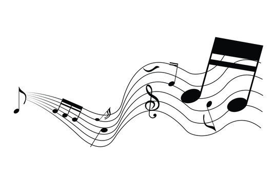 Collection of background musical notes
