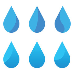 Water vector set white background 
