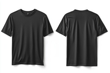 Fototapeta premium Black Tshirt Mockup Front and Back Isolated created with Generative AI
