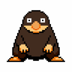 Obraz premium Pixel Art Mole Character Illustration in Retro Video Game Style
