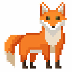 Obraz premium Pixel Art Fox Illustration Retro Styled Digital Animal Graphic