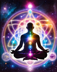 silhouette of a person meditating