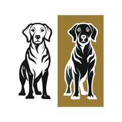 Chesapeake Bay Retriever dog vector art silhouette illustration logo design on white background 