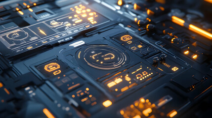 Futuristic Technology Interface 3D Render