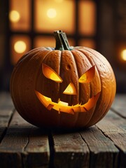 Fototapeta premium halloween pumpkin on table