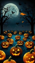 Fototapeta premium halloween background with pumpkin