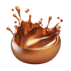coffee swirl splash 3d render icon isolated on transparent background cutout