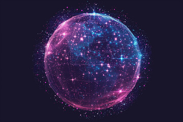 abstract sphere of multiple space globe