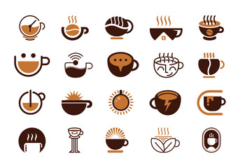 Coffee Cup Logo Element Set 